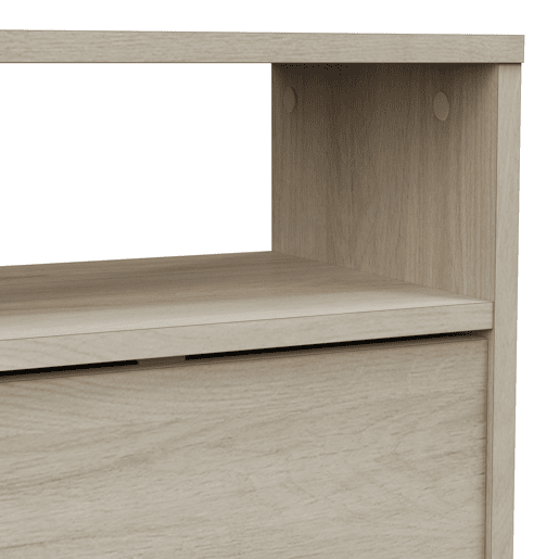 Mesa de cabeceira estilo Nano Natural em carvalho Kronberg com 1 porta e 1 prateleira 41x51x28 cm