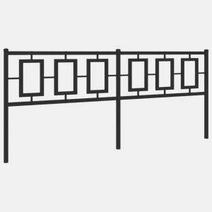 vidaXL Cabeceira de cama 193 cm metal preto