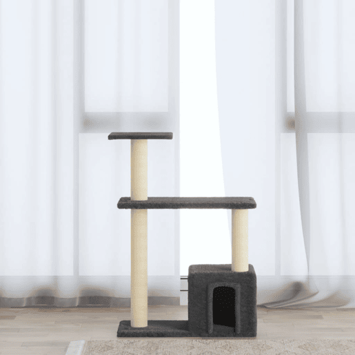 vidaXL Árvore p gatos c postes arranhadores sisal 70 cm cinza-escuro vidaXL Árvore p gatos c postes arranhadores sisal 70 cm cinza-escuro