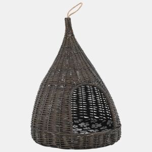 vidaXL Ninho p gatos tipi c almofadão 40x60 cm salgueiro cinzento