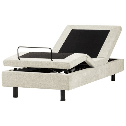 Cama ajustável sem cabeceira Tecido DUKE II 90 x 200 cm Creme