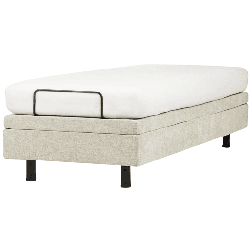 Cama ajustável sem cabeceira Tecido DUKE II 90 x 200 cm Creme