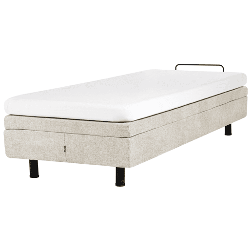 Cama ajustável sem cabeceira Tecido DUKE II 90 x 200 cm Creme
