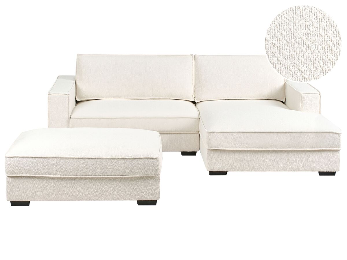 Beliani Sofá esquinero Bouclé RENDERS