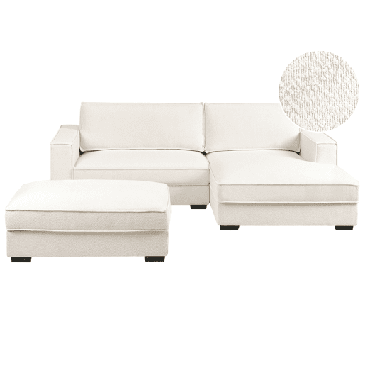 Beliani Sofá de esquina Bouclé RENDERS Beliani Sofá de esquina Bouclé RENDERS