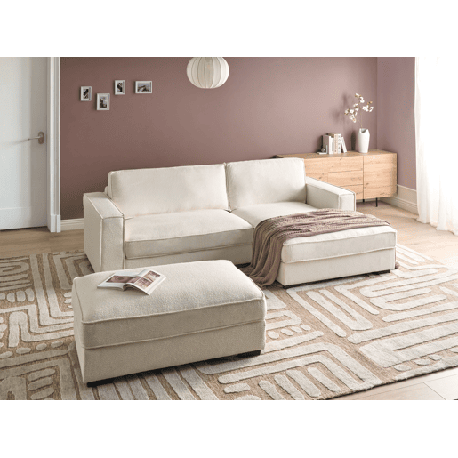 Beliani Sofá de esquina Bouclé RENDERS Beliani Sofá de esquina Bouclé RENDERS