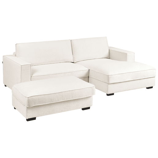 Beliani Sofá de esquina Bouclé RENDERS Beliani Sofá de esquina Bouclé RENDERS