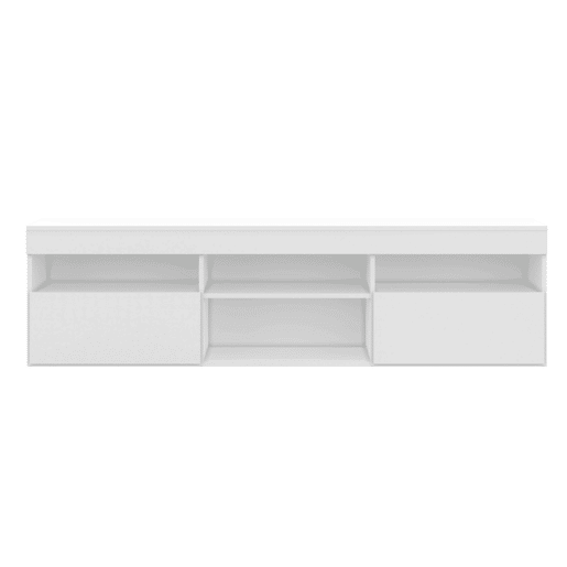 Móvel de TV Oshi Modern Style Sala de Estar Branco Fosco com 2 Portas e 4 Prateleiras Melamina 175x48x35 cm