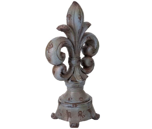Figura flor color piedra, 34x22x63h cm