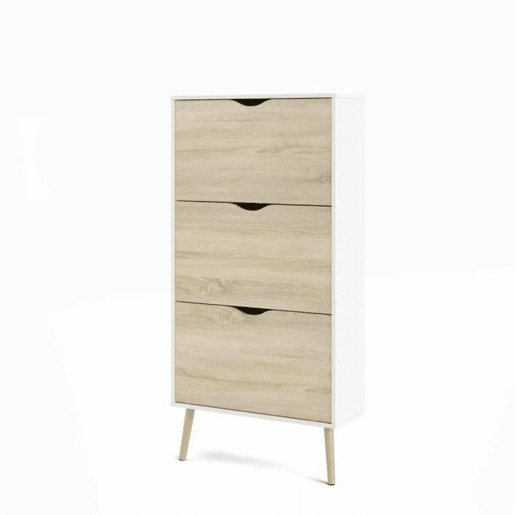 Sapateira Branco Madeira Eik 70,2 x 23,9 x 138,9 cm
