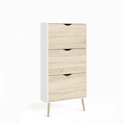 Sapateira Branco Madeira Eik 70,2 x 23,9 x 138,9 cm