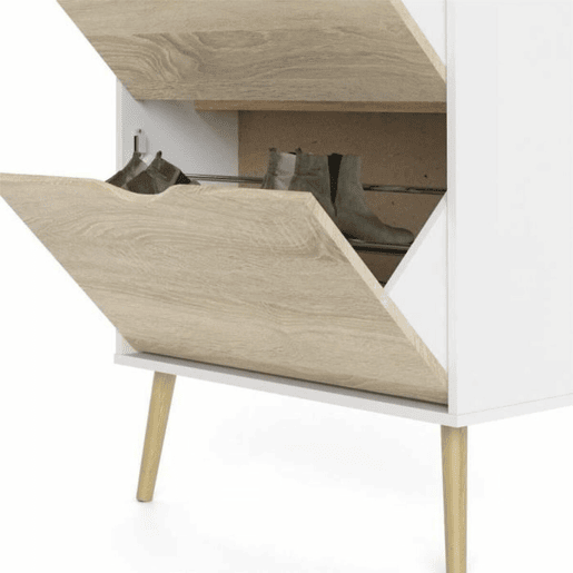 Sapateira Branco Madeira Eik 70,2 x 23,9 x 138,9 cm