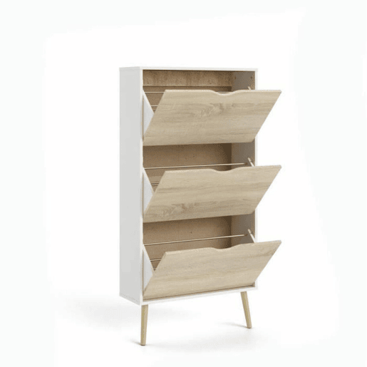 Sapateira Branco Madeira Eik 70,2 x 23,9 x 138,9 cm