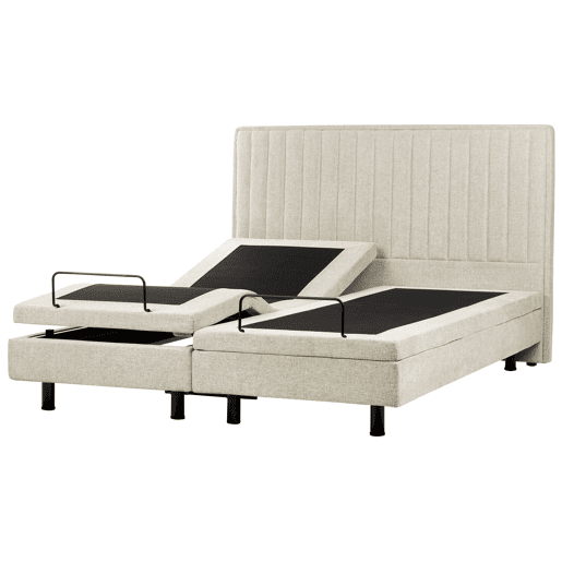 Cama ajustável Tecido DUKE II 180 x 200 cm Creme