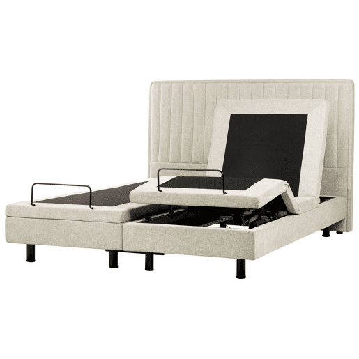 Cama ajustável Tecido DUKE II 180 x 200 cm Creme