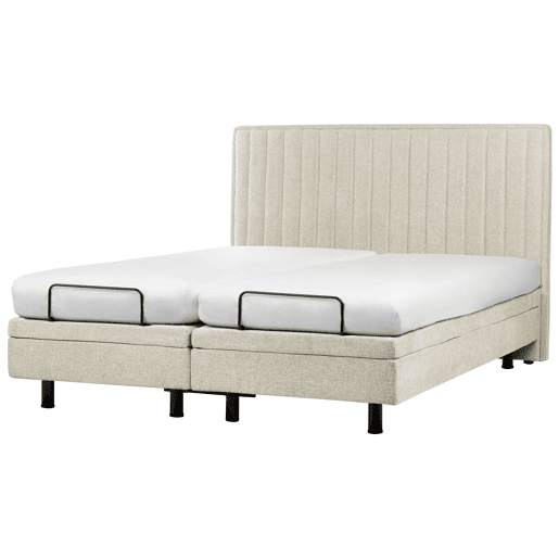 Cama ajustável Tecido DUKE II 180 x 200 cm Creme