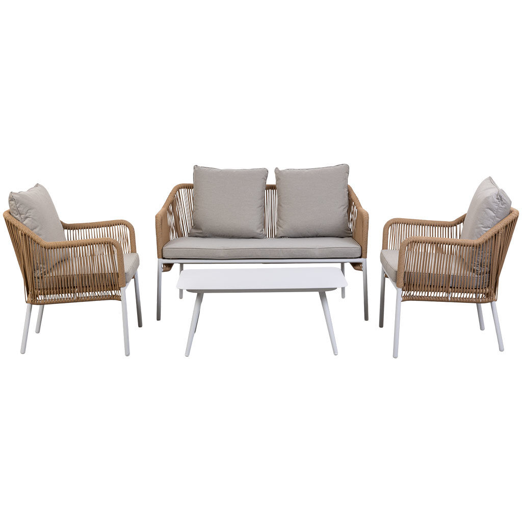 Conjunto de mesa, sofa y 2 sillones