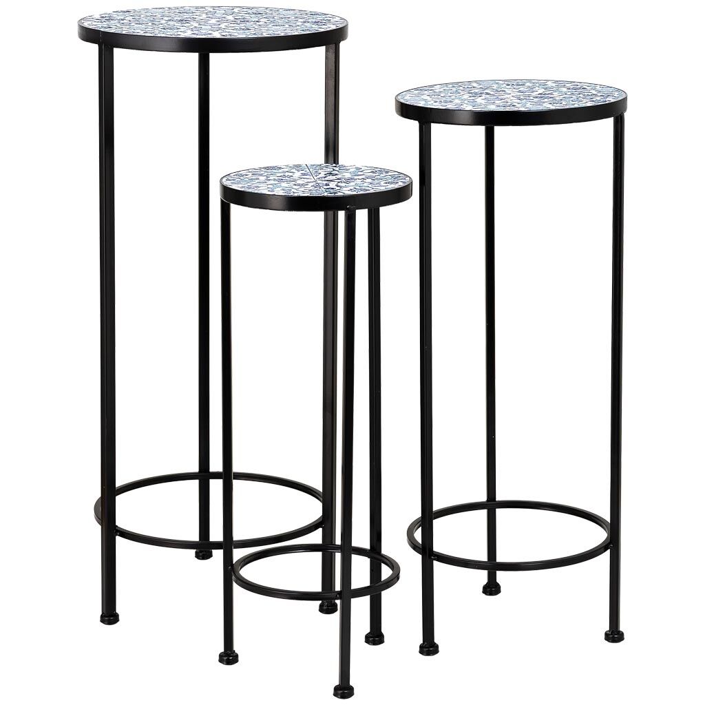 Soporte set 3 pzas de mosaico y forja