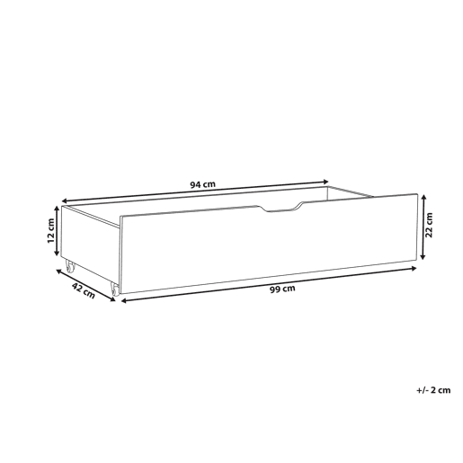 Conjunto de 2 gavetas de arrumação para cama Pinho EPANEY Castanho claro