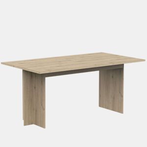 Mesa de Jantar Extensível em Chumbo em Estilo Natural em Carvalho Artesanal 166x74x90 cm