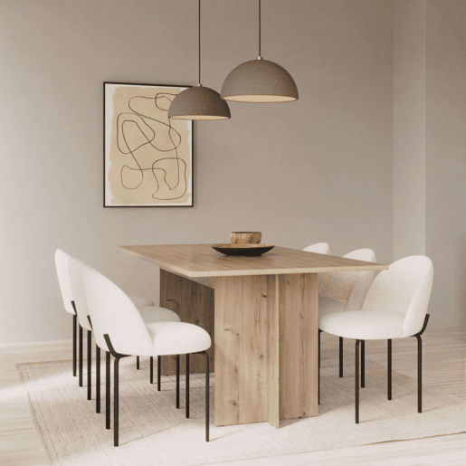 Mesa de Jantar Extensível em Chumbo em Estilo Natural em Carvalho Artesanal 166x74x90 cm