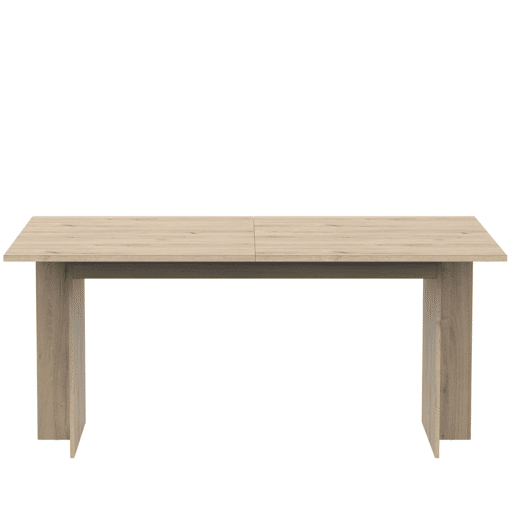 Mesa de Jantar Extensível em Chumbo em Estilo Natural em Carvalho Artesanal 166x74x90 cm