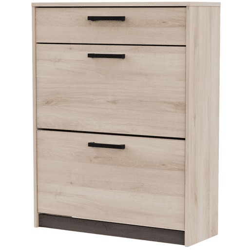 Sapateira Watson Industrial Style para corredor em carvalho Kronberg e carvalho Waterford com 2 portas e 1 gaveta 80x102x29 cm