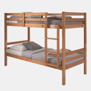Beliche Coelho para Quarto Jovem Moderno na Cor Mel com Colchões 90x190 cm Madeira 195x152,5x101,2 cm