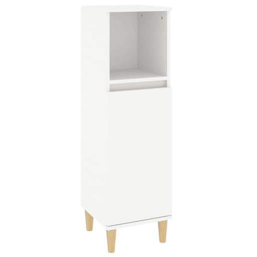 vidaXL Armário casa de banho 30x30x100 cm derivados de madeira branco vidaXL Armário casa de banho 30x30x100 cm derivados de madeira branco
