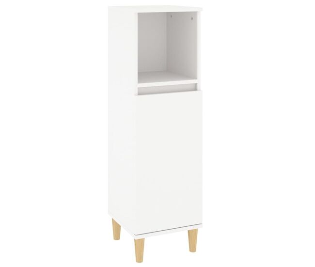 Vidaxl armario de baño madera contrachapada blanco 30x30x100 cm