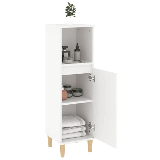 vidaXL Armário casa de banho 30x30x100 cm derivados de madeira branco vidaXL Armário casa de banho 30x30x100 cm derivados de madeira branco