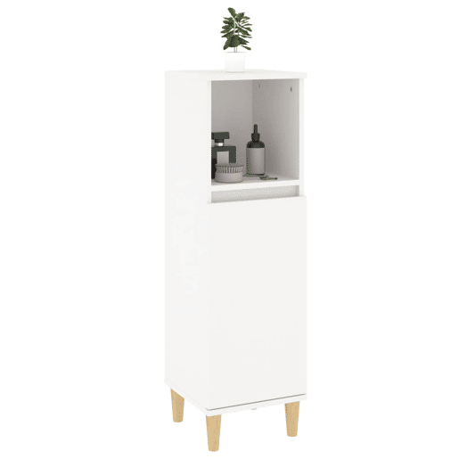 vidaXL Armário casa de banho 30x30x100 cm derivados de madeira branco vidaXL Armário casa de banho 30x30x100 cm derivados de madeira branco