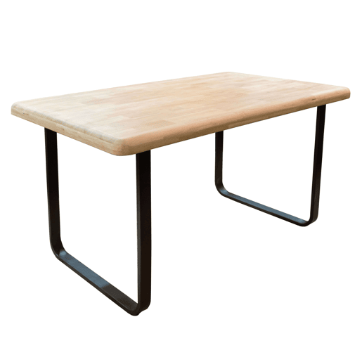 Mesa de Jantar Fixa Estilo Industrial Dans em Carvalho Nórdico e Cor Preta 140x76x80 cm