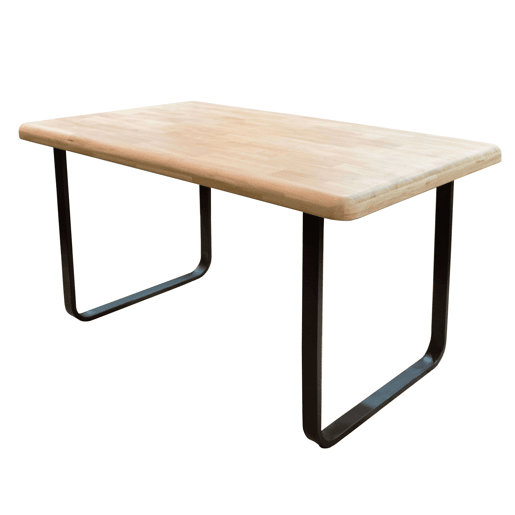 Mesa de Jantar Fixa Estilo Industrial Dans em Carvalho Nórdico e Cor Preta 140x76x80 cm