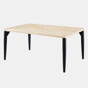 Mesa de Jantar Fixa Estilo Industrial Napi em Carvalho Nórdico e Preto com Pés de Metal 160x76x100 cm