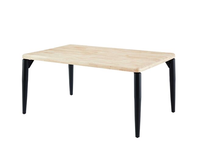 Mesa de Comedor Fija Napi Estilo Industrial en color Roble Nordish y Negro con Patas Metálicas 160x76x100 cm