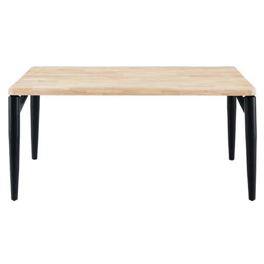 Mesa de Jantar Fixa Estilo Industrial Napi em Carvalho Nórdico e Preto com Pés de Metal 160x76x100 cm