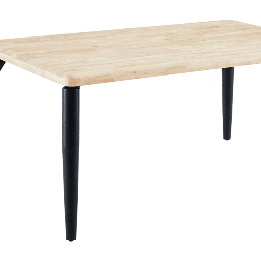 Mesa de Jantar Fixa Estilo Industrial Napi em Carvalho Nórdico e Preto com Pés de Metal 160x76x100 cm