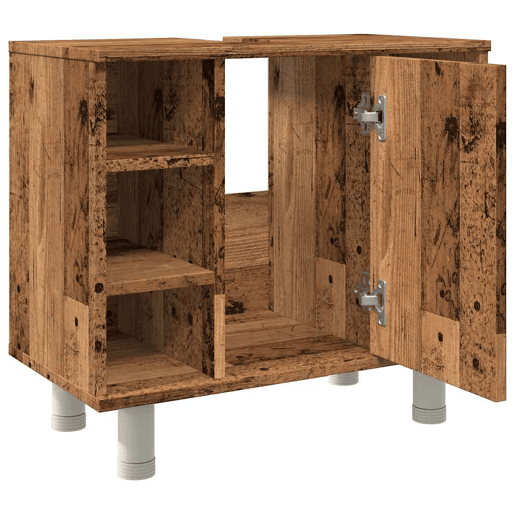 vidaXL Armário WC 60x32x53,5 cm derivados de madeira madeira velha