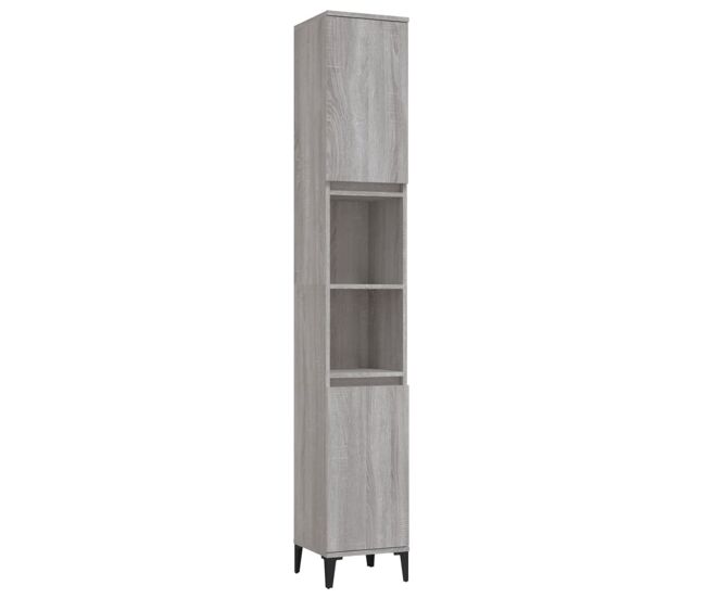 Vidaxl armario de baño madera contrachapada gris sonoma 30x30x190 cm