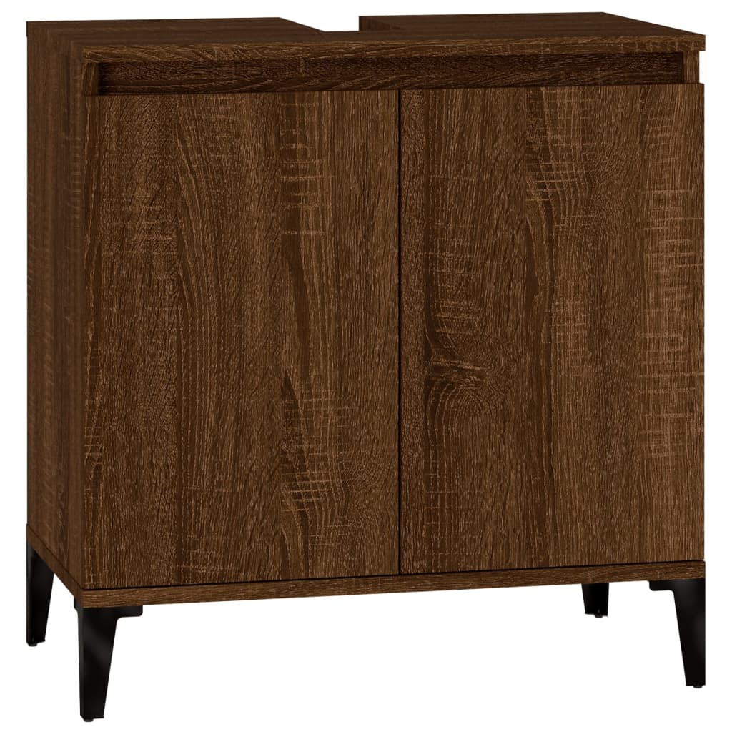 Vidaxl armario de lavabo madera contrachapada roble marrón 58x33x60 cm