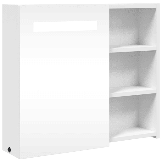 vidaXL Armário espelhado p casa de banho c LEDs 60x13x52cm branco vidaXL Armário espelhado p casa de banho c LEDs 60x13x52cm branco