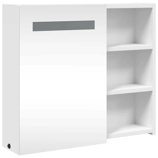 vidaXL Armário espelhado p casa de banho c LEDs 60x13x52cm branco vidaXL Armário espelhado p casa de banho c LEDs 60x13x52cm branco