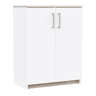 Aparador Watson Nordic Style em Branco Fosco e Carvalho Kronberg com 2 Portas 73x95x41 cm