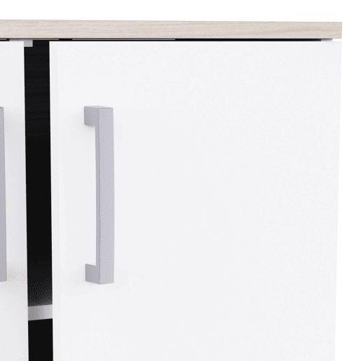 Aparador Watson Nordic Style em Branco Fosco e Carvalho Kronberg com 2 Portas 73x95x41 cm