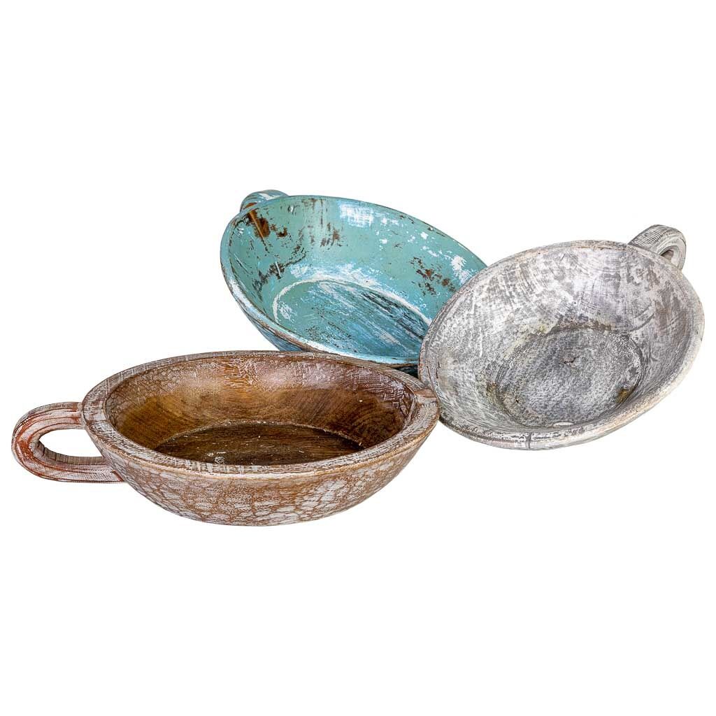 Centro de mesa de madera acabado artesanal