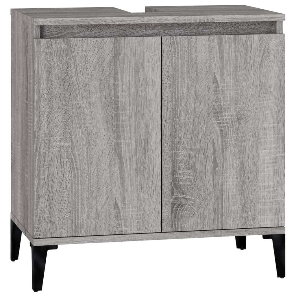 Vidaxl armario de lavabo madera contrachapada gris sonoma 58x33x60 cm