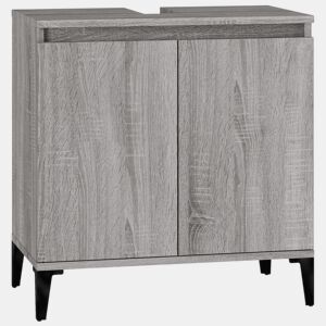 vidaXL Móvel p lavatório 58x33x60 cm derivados madeira cinza sonoma