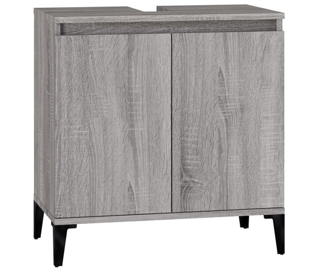 Vidaxl armario de lavabo madera contrachapada gris sonoma 58x33x60 cm