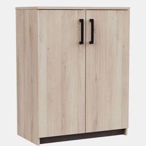 Aparador Watson estilo industrial em carvalho Kronberg e carvalho Waterford com 2 portas 73x95x41 cm